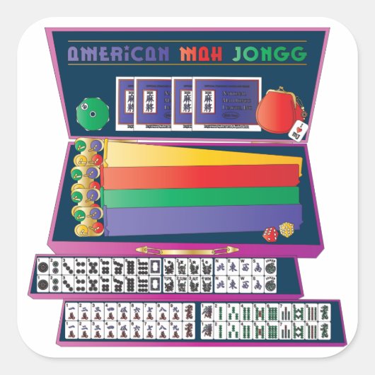 Mah Jongg Kofferstickers (Voorkant)