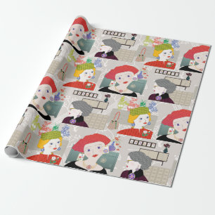 Mah Jongg Lady 03 Wrapping Paper Cadeaupapier