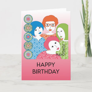 Mah Jongg Limerick Stippen Birthday Card Bedankkaart