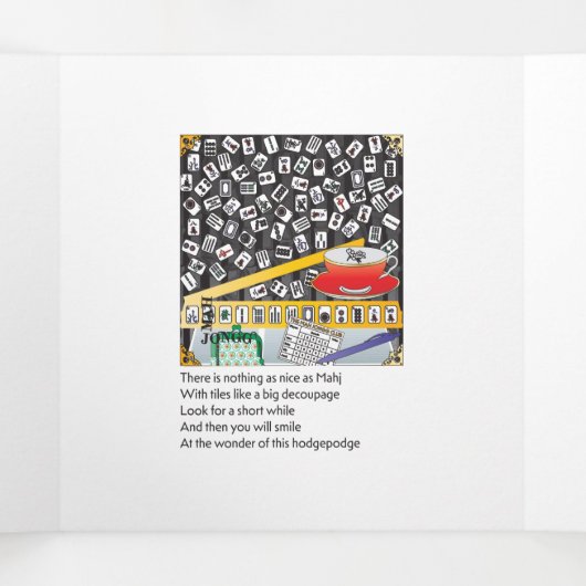 Mah Jongg Limericks 1 Triple Carte (Intérieur au milieu)