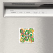 Mah Jongg Magnet de dragon vert (In Situ (Lave-vaisselle))