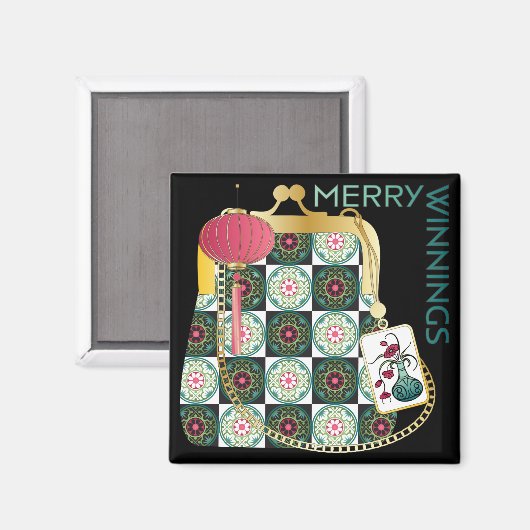 Mah Jongg Magnet de vacances de bourse (Recto/Verso)