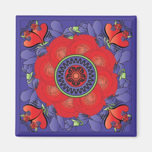 Mah Jongg Magnet Rose (Devant)