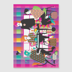 Mah Jongg Memphis Style Magnet Card