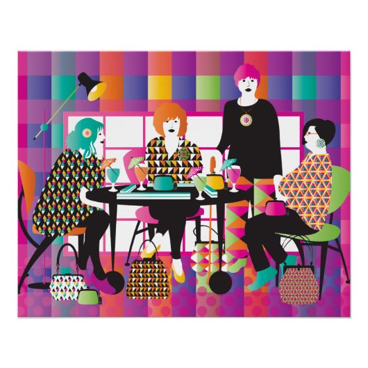 Mah Jongg Memphis Style Poster Perfect Poster (Voorkant)