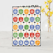 Mah Jongg Modern Card Kaart (Gele Bloem)