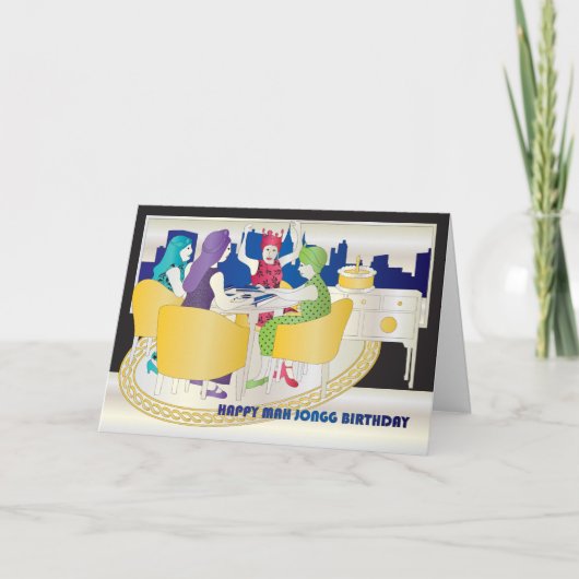 Mah Jongg New York Carte d'anniversaire (Devant)