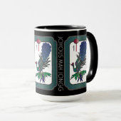 Mah Jongg Oiseau Fête Mug (Devant droit)