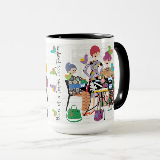 Mah Jongg Oiseaux Mug (Devant droit)