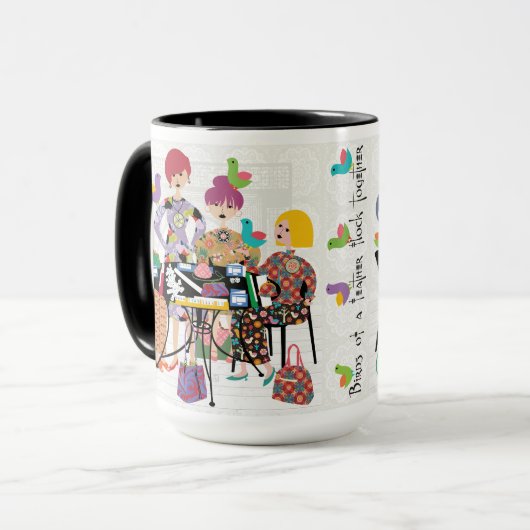 Mah Jongg Oiseaux Mug (Devant gauche)