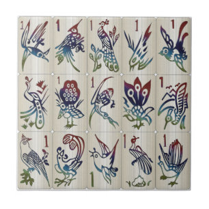 Mah Jongg One Bams Tile Tegeltje