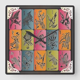 Mah Jongg One Bams Vierkante Klok