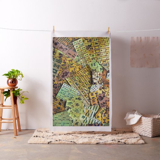 Mah Jongg Paper Collage Fabric Stof (Voorbeeld)