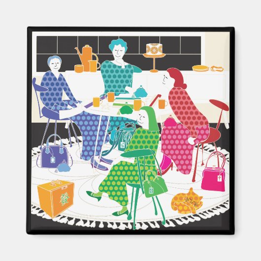 Mah Jongg Polka-Dots Magnet Magneet (Voorkant)