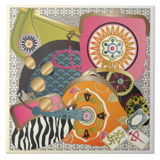 Mah Jongg Purses Tegeltje (Voorkant)