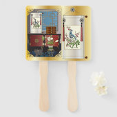 Mah Jongg Red Cabinet Fan Handwaaier (Voorkant en achterkant)