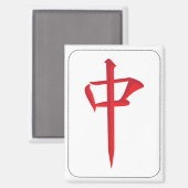 Mah Jongg Rode Dragon Magnet Magneet (Voorkant / Achterkant)