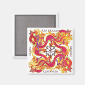 Mah Jongg Rode Dragon Magnet Magneet (Voorkant / Achterkant)