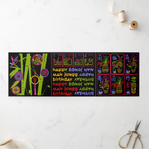 Mah Jongg Seasons Birthday Drieluik Kaart