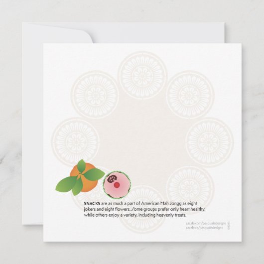 Mah Jongg Snacks Carte Plat (Dos)