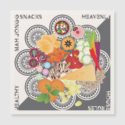 Mah Jongg Snacks Magnet Card (Devant)