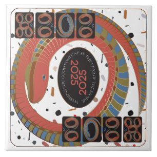 Mah Jongg Snake 2025 Keramische Tegel Tegeltje