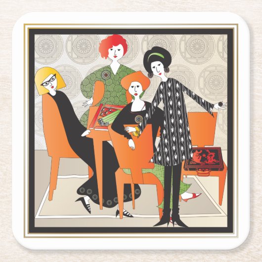 Mah Jongg spel Onderzetters (Voorkant)