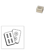 Mah-Jongg spel Tegels 1x1 Rubberstempel (Gestempeld)