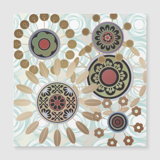 Mah Jongg Starburst Stippen Magnet Kaart (Voorkant)