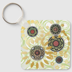 Mah Jongg Starburst Stippen Sleutelhanger