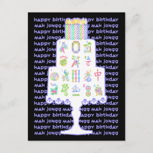 Mah Jongg Taart Verjaardag Briefkaart