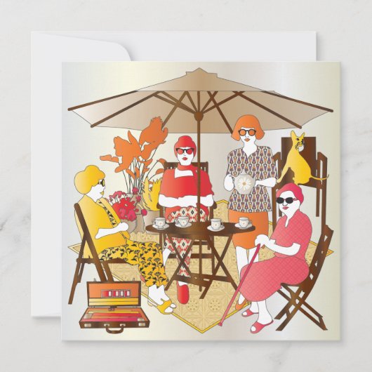 Mah Jongg Tea Party Kaart (Voorkant)