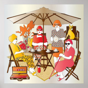 Mah Jongg Tea Party Poster