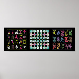 Mah Jongg Tegel Poster