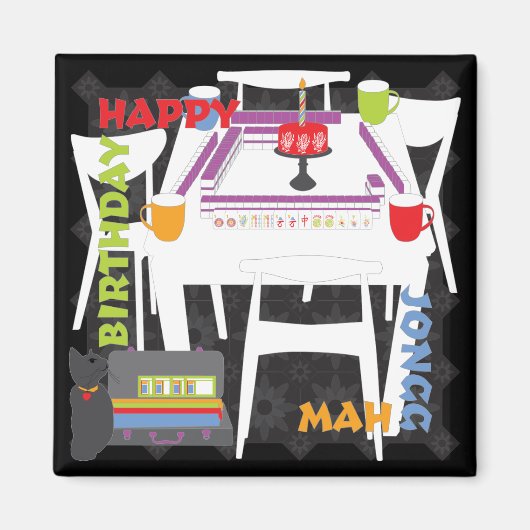 Mah Jongg Tegels en Table Magnet Magneet (Voorkant)