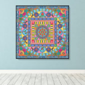 Mah Jongg Tegels Mandala Canvas (Insitu (Houten vloer))