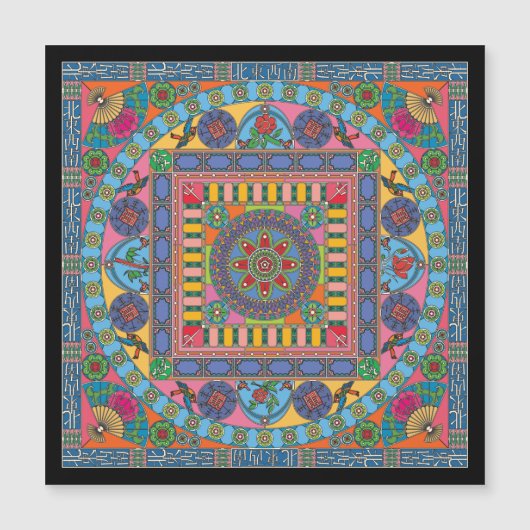 Mah Jongg Tegels Mandala Magnet Flat (Voorkant)