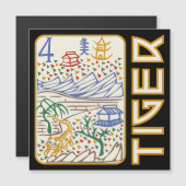Mah Jongg Tiger Tile (Voorkant / Achterkant)