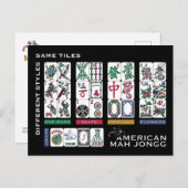 Mah Jongg Tiles Same Briefkaart (Voorkant / Achterkant)