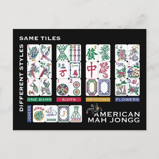 Mah Jongg Tiles Same Briefkaart (Voorkant)