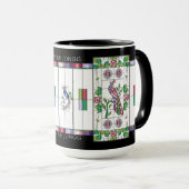 Mah Jongg Tissu Verre Mug (Devant droit)