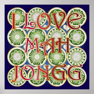 Mah Jongg Valentijn I Love MJ Poster