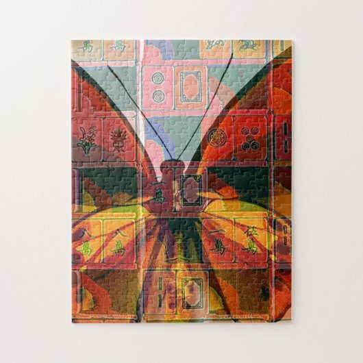 mah jongg vlinderpuzzel . legpuzzel (Verticaal)