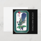 Mah Jongg Vogel Vakantie Flat Kaart (Voorkant / Achterkant)