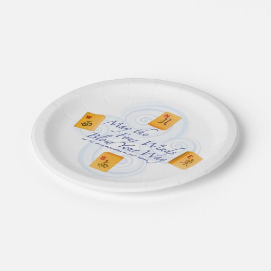 Mah Jongg Winds Papieren Bordje (Gekanteld)