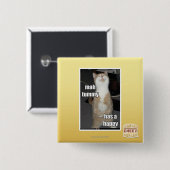 Mah tummy is blij vierkante button 5,1 cm (Voorkant /achterkant)