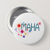 MAHA Floral Ronde Button 7,6 Cm (Voorkant /achterkant)