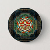 Maha Lakshmi Mantra & Shri Yantra Ronde Button 5,7 Cm (Voorkant)