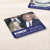 MAHA Maak Amerika weer gezond Robert Kennedy Jr Vierkante Kartonnen Onderzetter (Schuin)
