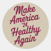 MAHA maakt Amerika weer gezond en patriottisch Ronde Sticker (Voorkant)
